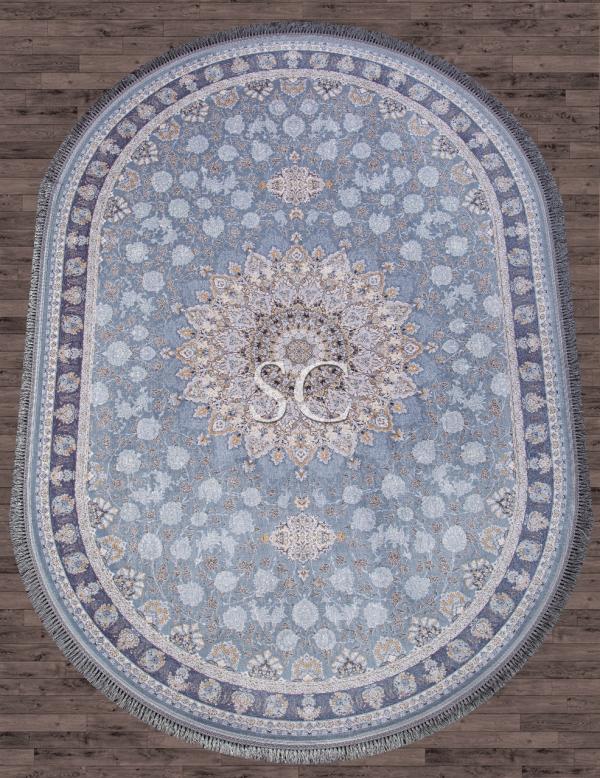 Ковер Иранский Farsi 1200 G253 pale-blue овал